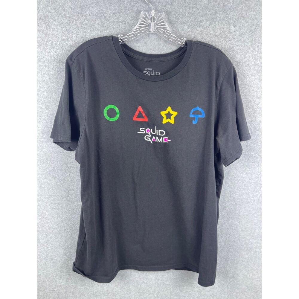 Netflix Squid Games Shirt Men's 2XL Black Short Sleeve TV Show Tee Novelty